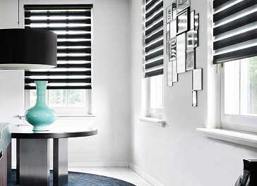 Рулонные шторы зебра с кассетой для закрытия проемов