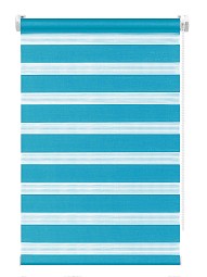 Рулонная штора зебра FixLine BASE 65 см, аквамарин