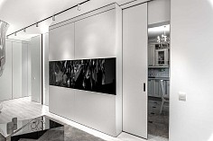 Рулонные шторы mini на моторе с тканью Омега FR BLACK-OUT 